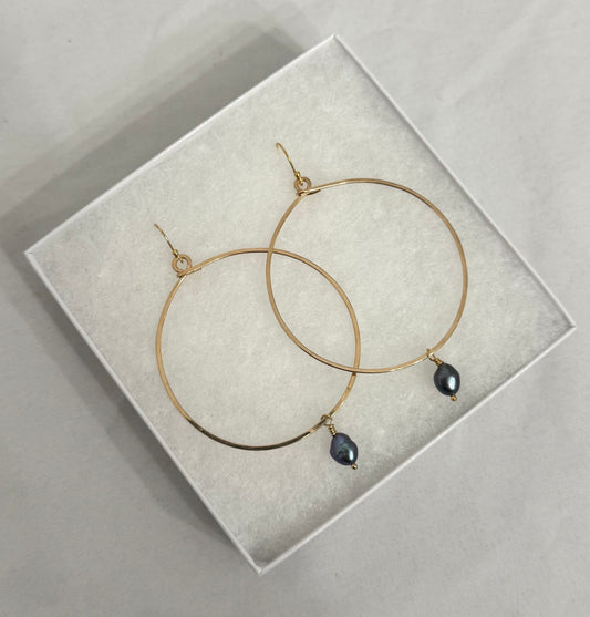 BLUE/GRAY KESHI HOOPS