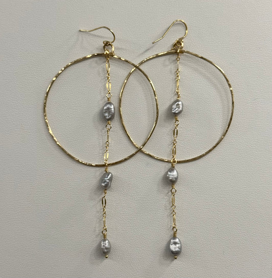 KESHI CHAIN HOOPS